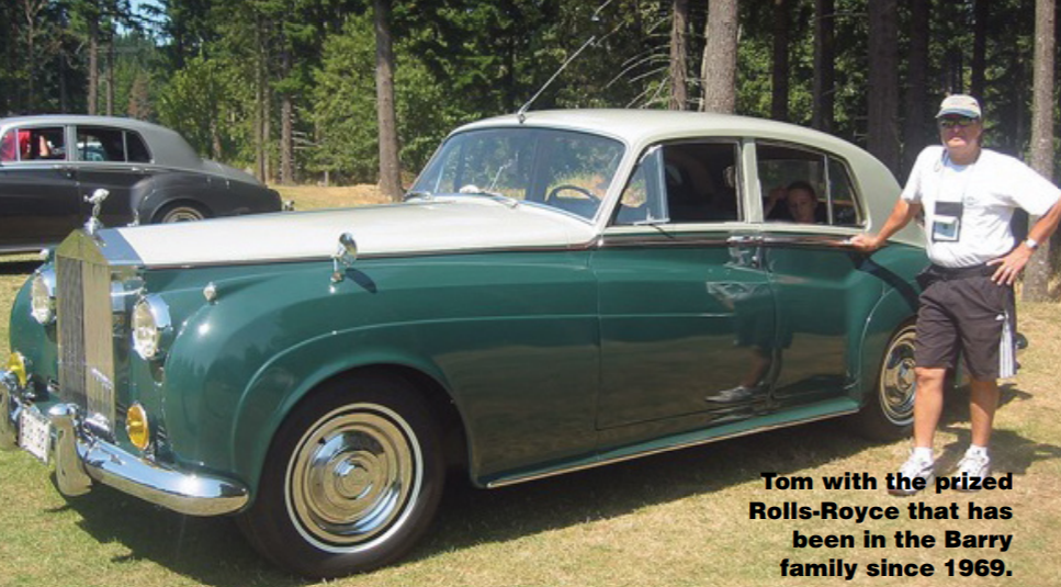 Tom with the prized Rolls-Royce that has been in the Barry family since 1969.